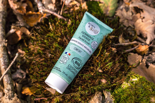 Gommage visage Peaux normales à sèches Amande douce Argan - Ecoshopbio.fr - Iacuboi Lina