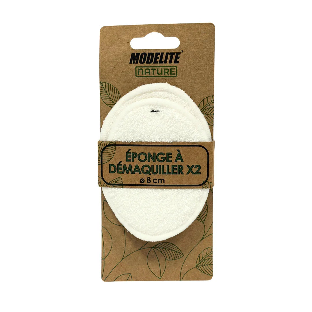 EPONGE A DEMAQUILLER X 2 DIAM 8 CM 80% BAMBOU - 20% COTON - Ecoshopbio.fr - Iacuboi Lina