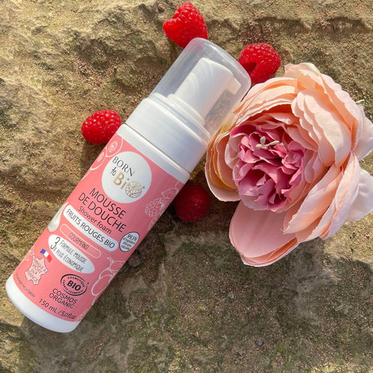 Mousse de douche Fruits rouges Bio Cosmos Organic - 150mL - Ecoshopbio.fr - Iacuboi Lina