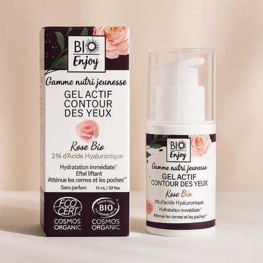 Gel Actif Contour des Yeux Rose & Argan – Certifié Bio - Ecoshopbio.fr - Iacuboi Lina