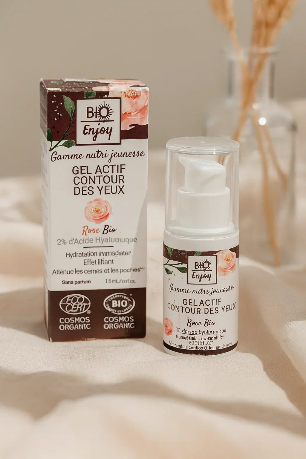 Gel Actif Contour des Yeux Rose & Argan – Certifié Bio - Ecoshopbio.fr - Iacuboi Lina