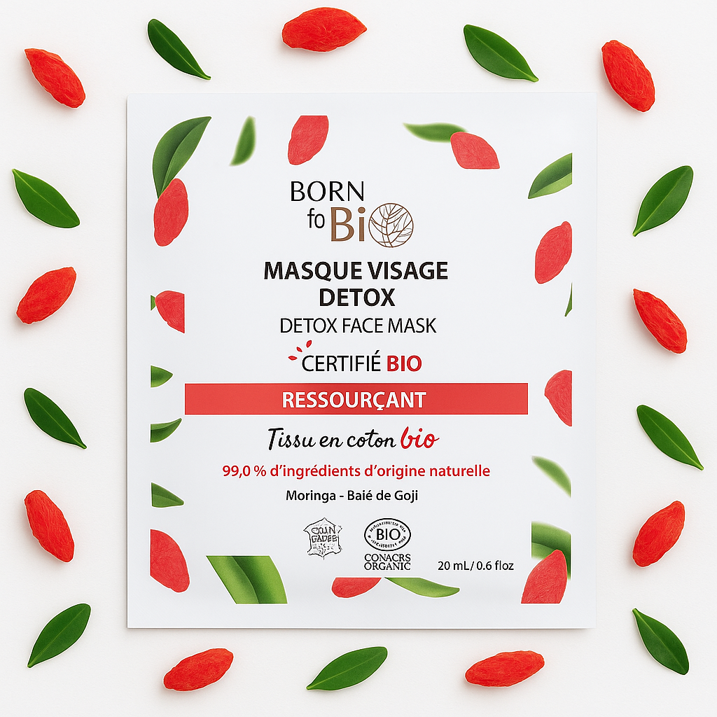 Les Laboratoires Bio Seasons - Masque visage Détox en coton - Certifié Bio