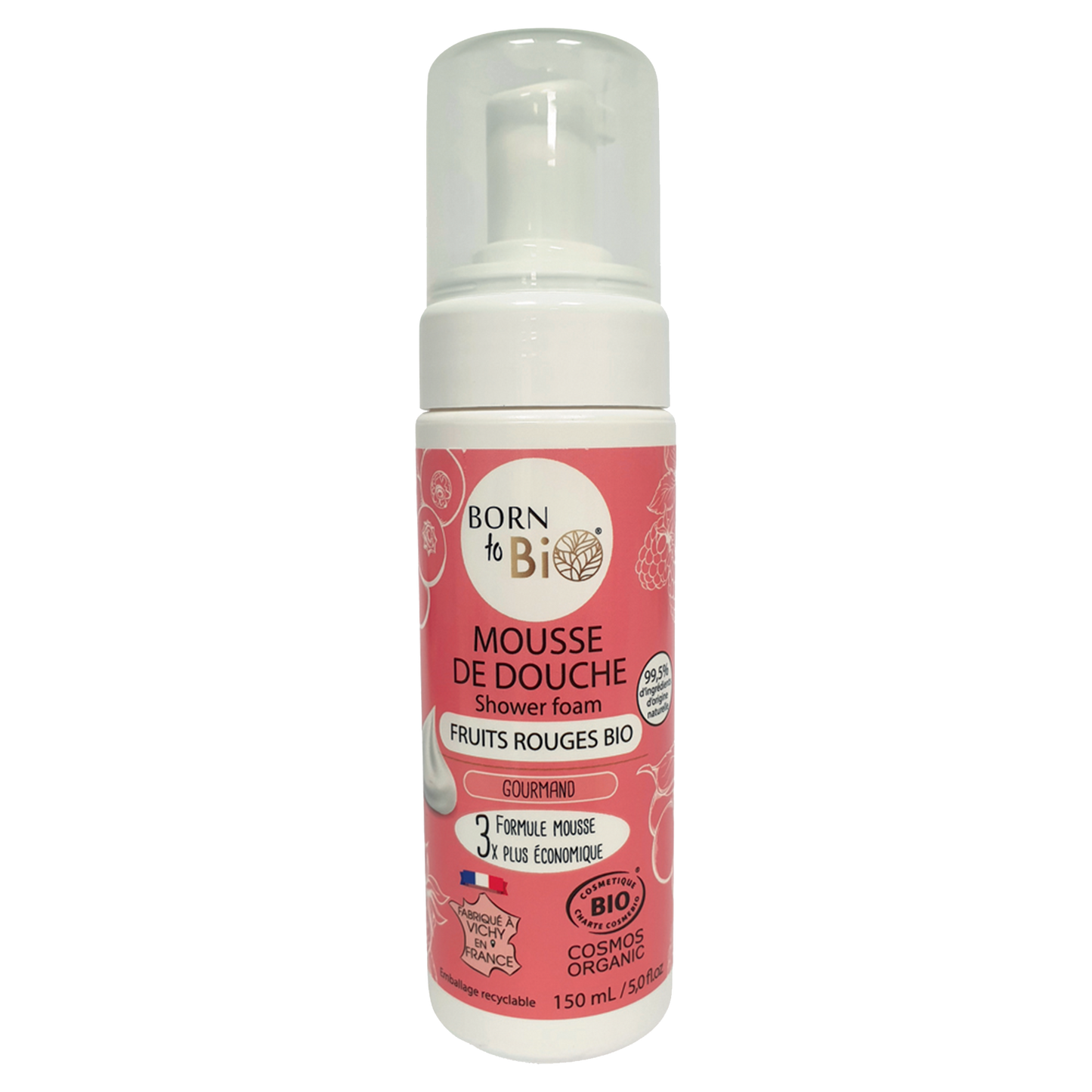 Mousse de douche Fruits rouges Bio Cosmos Organic - 150mL