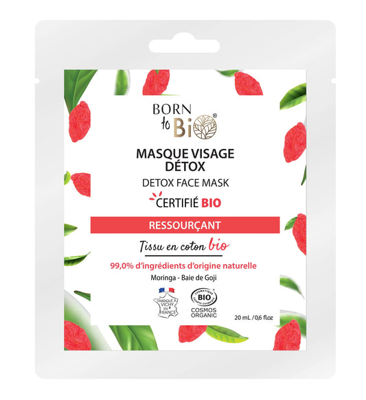 Les Laboratoires Bio Seasons - Masque visage Détox en coton - Certifié Bio