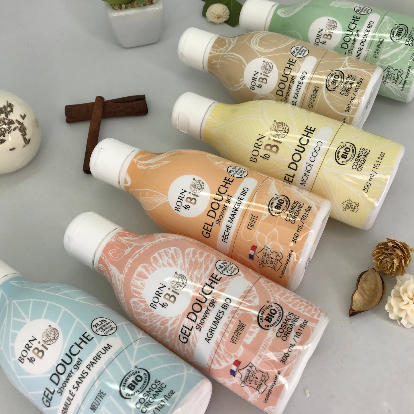 Gel douche Monoï Tiaré Cosmos Organic  - Born to Bio 300mL