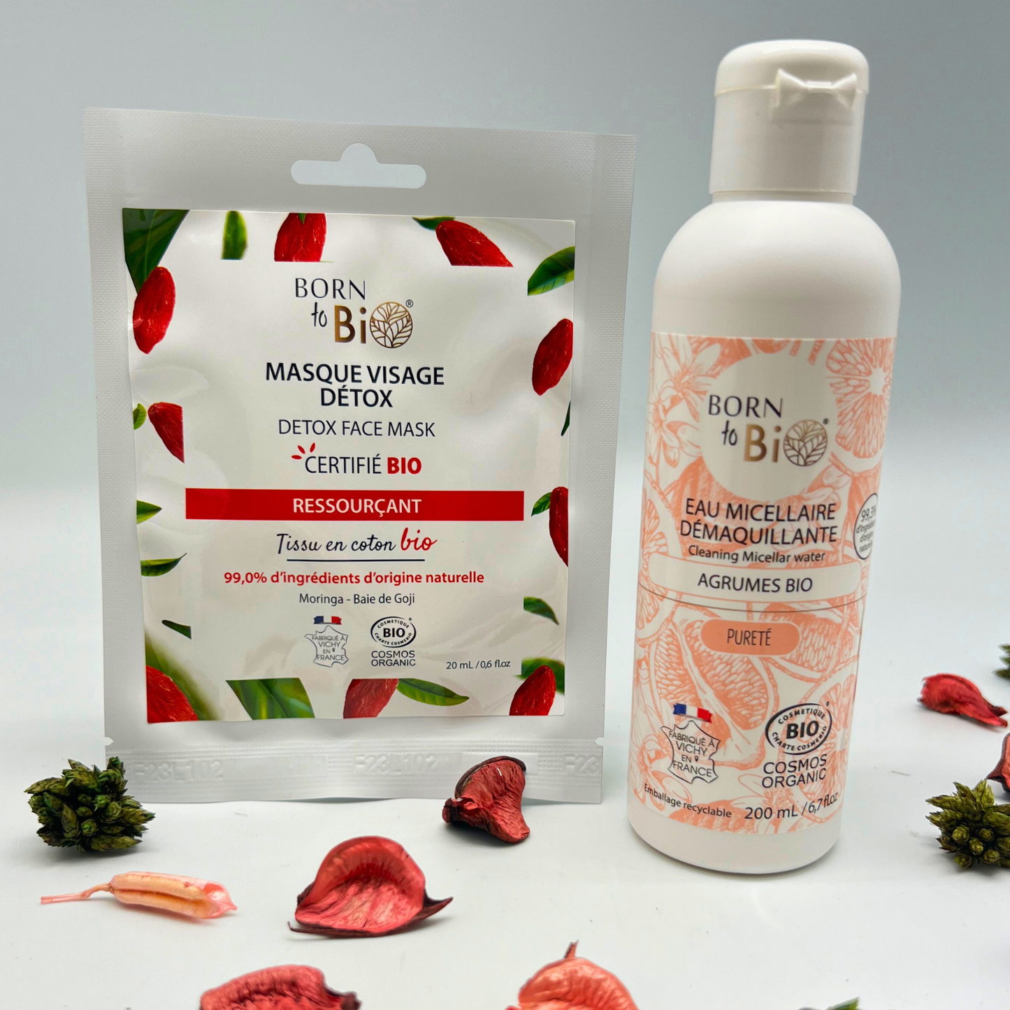 Les Laboratoires Bio Seasons - Masque visage Détox en coton - Certifié Bio