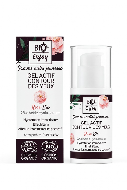 Gel Actif Contour des Yeux Rose & Argan – Certifié Bio